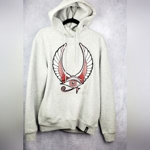 Roku studio Warm Cotton sweatshirt Gray Eye of Horus Men's Hoodie Size M